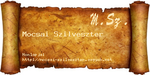 Mocsai Szilveszter névjegykártya